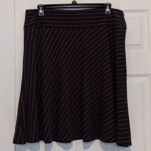 Brown & Cream Pinstripe A-line Chaps Skirt - 16